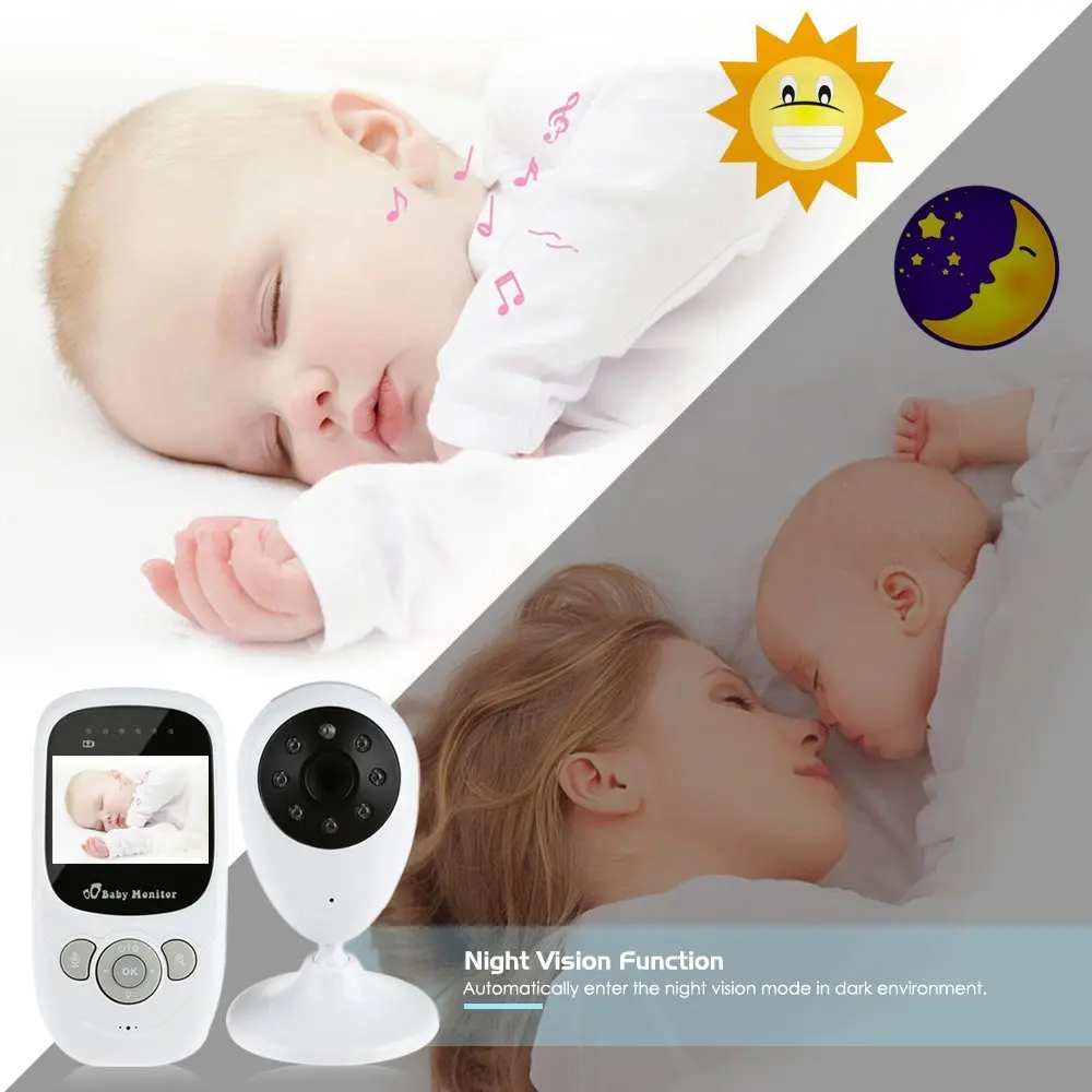 Babykam babyphone cry baby monitor 2,4 ''LCD ИК ночного видения видеодомофон колыбельные датчик температуры 2X зум детский звонок