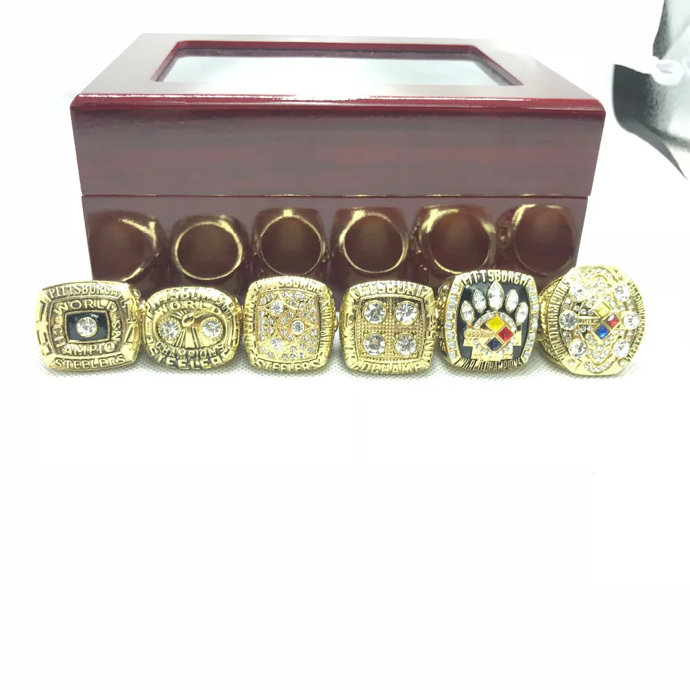 

Drop shipping High Quality for US businssman 1975 1975 1978 1979 2005 2008 Steelers championship rings set