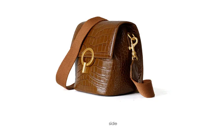 Nuleez сумка из натуральной воловьей кожи с крокодиловым узором, женская сумка-мешок, летний кошелек, Китай,, Сумка с двумя ремешками