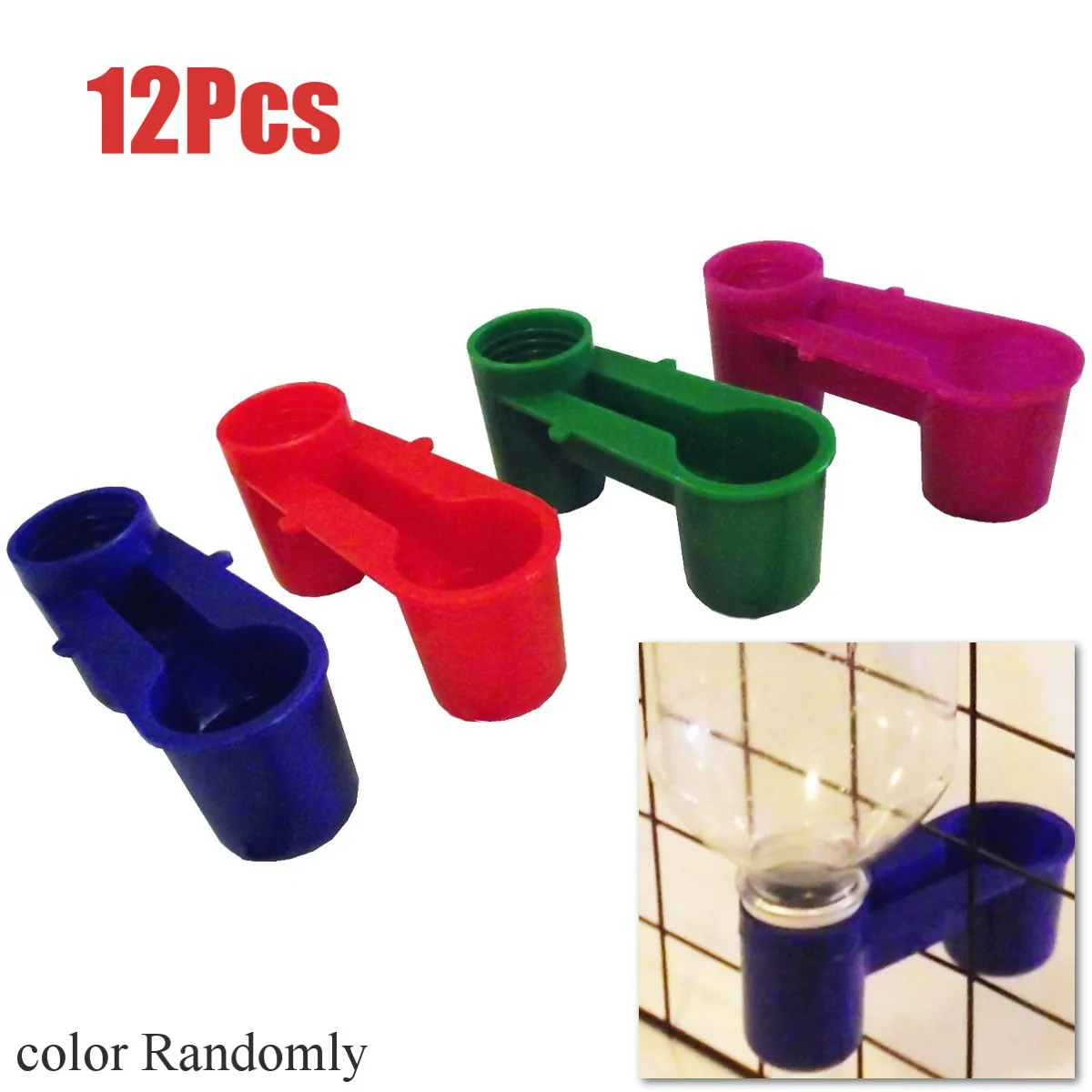 

Plastic Water Bottle Bird Feeder Drinker Cup 12Pcs/Set For Chicken Pigeons Home Garden Pet Parrot Birds Feeding Accessories