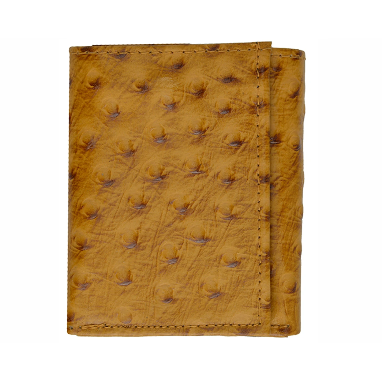 AFONiE Ostrich Leather Tri-Fold Wallet (4)