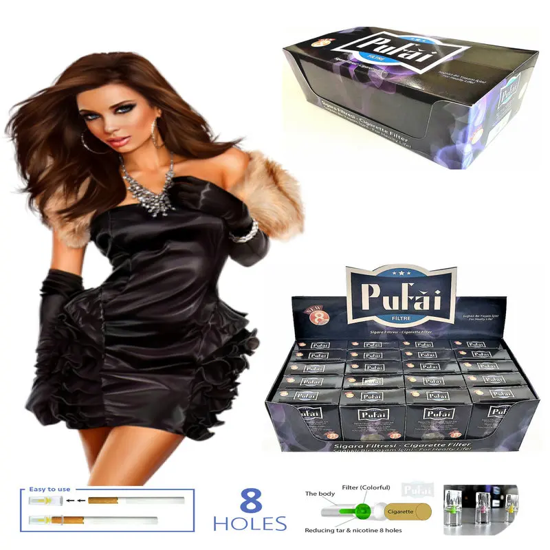 

Pufai Disposable Cigarette Filters Regular Size Tar Trap Filter 8mm 600 Pieces 20 Dark Boxes