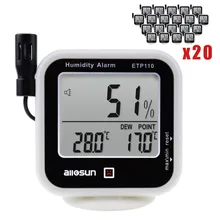 20 шт. многофункциональный термо-гигрометр внутренний наружный измеритель температуры w/измерение точки росы& RH влажность сигнализация