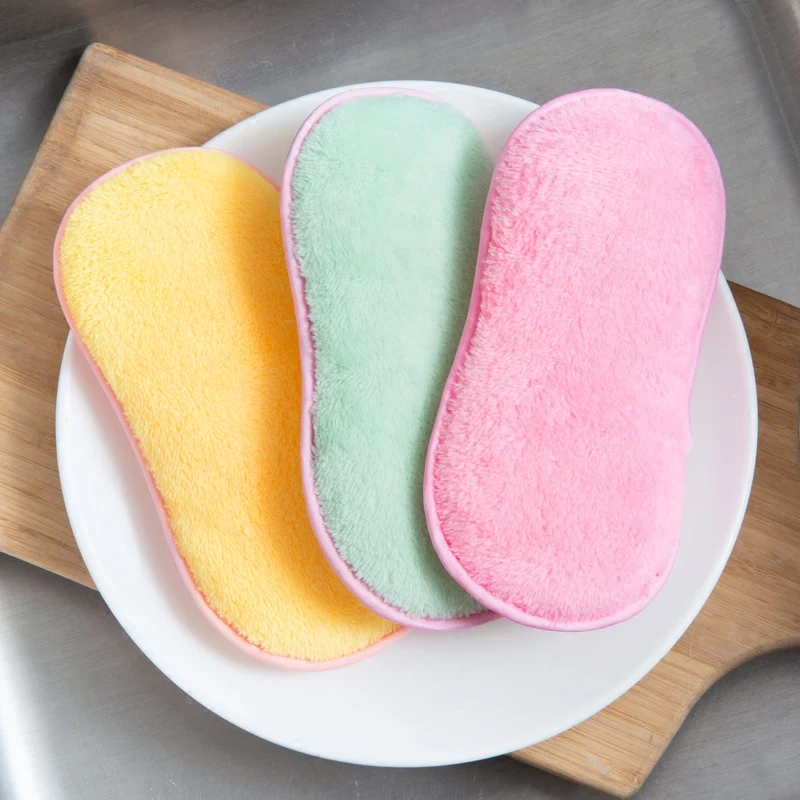 1pc Coral Velvet Dishwasher Kitchen Cleaning Cloth Kitchen Dish Towel