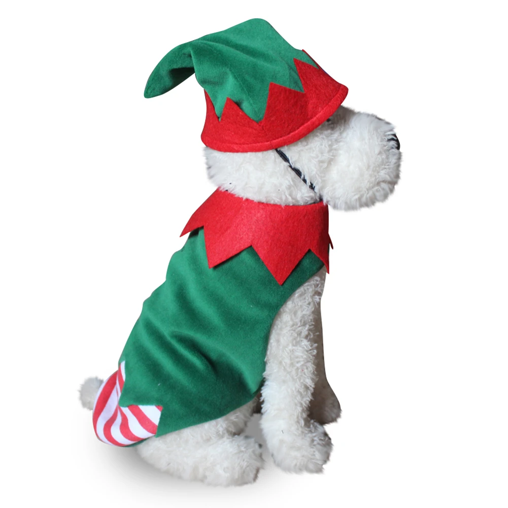 Tinghaoユニセックスクリスマスエルフピエロ犬衣装スカラップストライプクリスマスペットアパレル帽子 Hat Hat Hat Stripedhat H Aliexpress