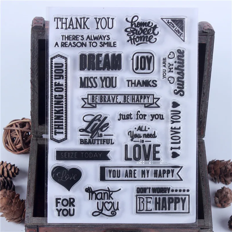 

Rubber Silicone Clear Stamps for Scrapbooking Tampons Transparents Seal Background Stamp Card Making Diy happy Expression