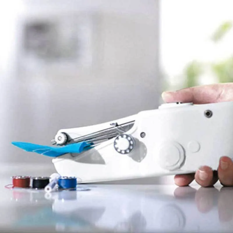 

2018 Mini Portable Handheld Sewing Machines Quick Stitch Sew Needlework Clothes Fabrics Portable Hand Held Sewing Machine Stitch