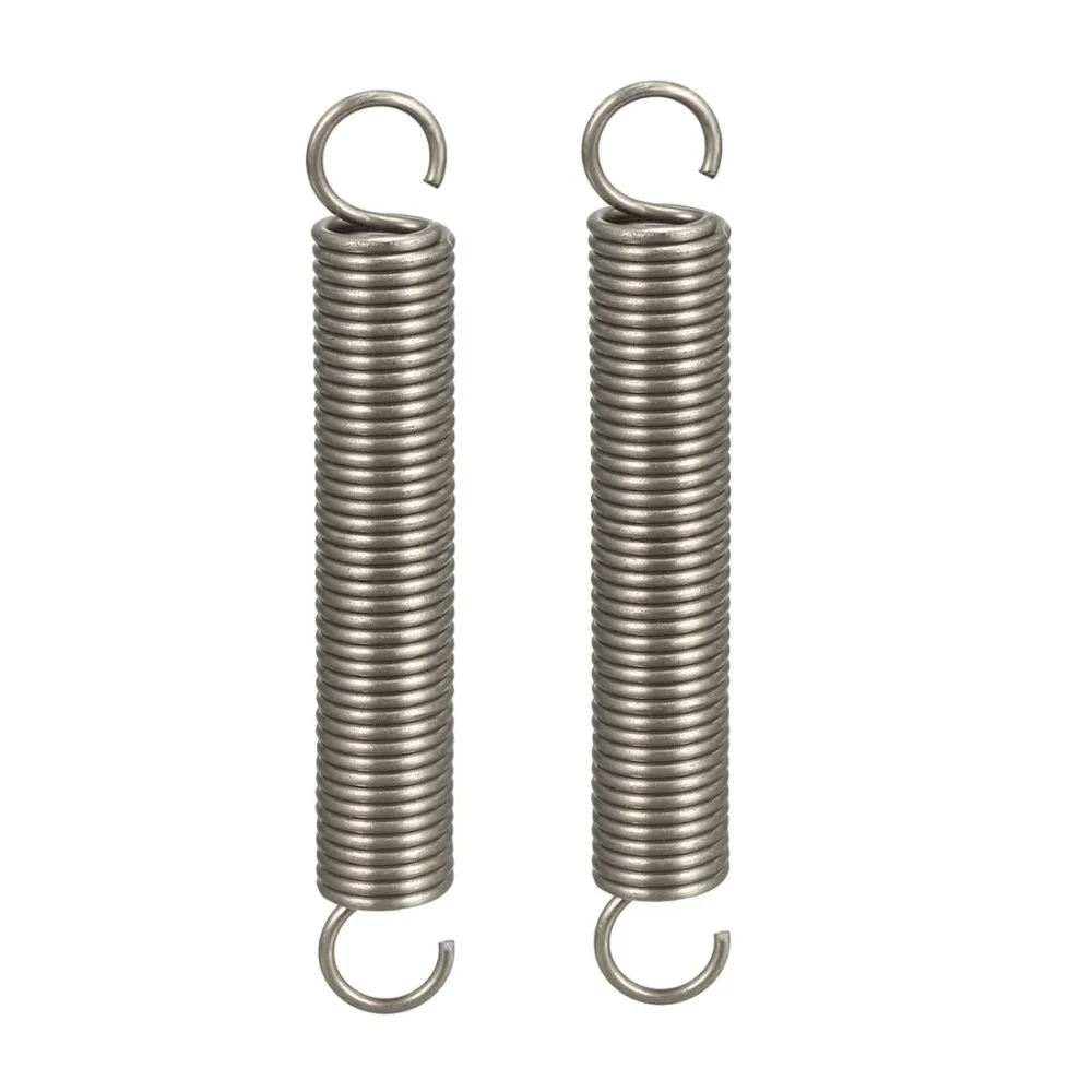 

UXCELL 2Pcs Extended Compressed Springs Wire Diameter 0.047" OD 0.39" Stainless Spring Steel Small Dual Hook Tension Spring