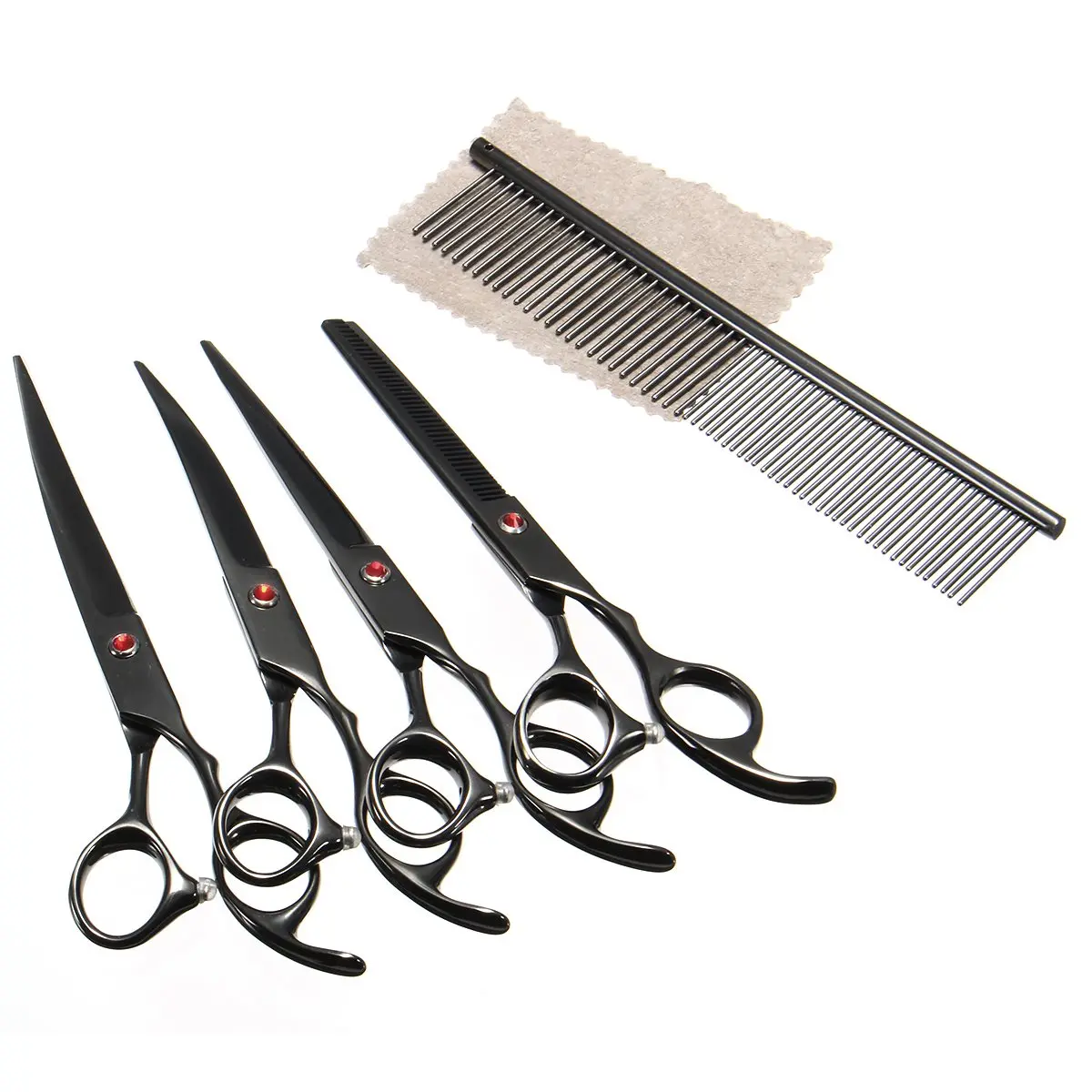 

Professional Pet Dog Cat Grooming Scissors 7 Inch Cutting Curved Thinning Shears Set Hair Trimmer Stainless Steel Pet Scissors