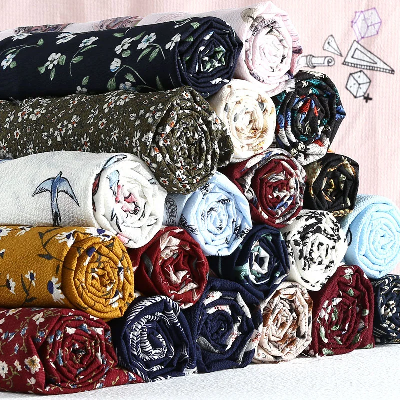 

1 meter printed chiffon fabric tissu cloth DIY patchwork Spring/summer Dress Fashion Cloth Opaque Printed Chiffon Fabric