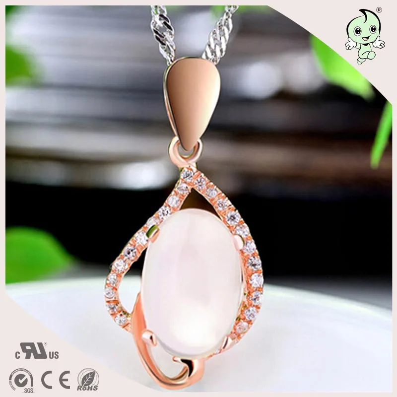 

Popular and Elegant Natural S Rose Gold 925 Sterling Silver Water Drop Design Necklace Pendant