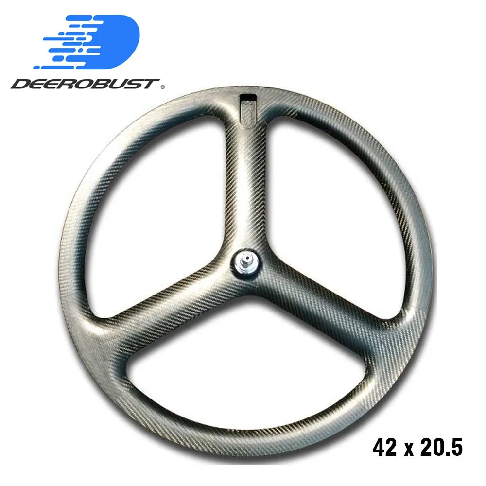 

REAR TUBULAR/CLINCHER Wheel Twill 700C 42mm x 20.5mm Tri spokes 3 spoke Carbon Wheel Road Track Fixed Gear Bike TT/Triathlon