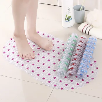 

New 37cm*66cm PVC Cute Anti-Slip Bath Mat With Sucker Color Bathtub Anti-Mildew Anti-Bacterial Soft Shower Massage Pad