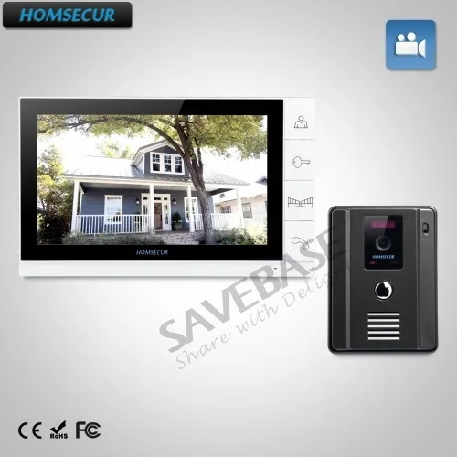 

HOMSECUR Hardwired Door Phone Doorbell 9" Recording Monitor Wide View Angle 700TVl Camera
