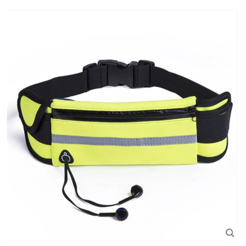 

Large capacity nylon leisure waist bag men women light weight 6 inch mobile phone pocket Multifunction Pockets free hologram