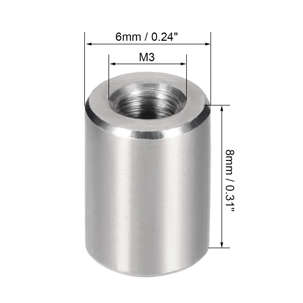 UXCELL 10 шт. круглые соединительные гайки M3x8/M4x10/m6x10 мм высота рукава стержень гайка