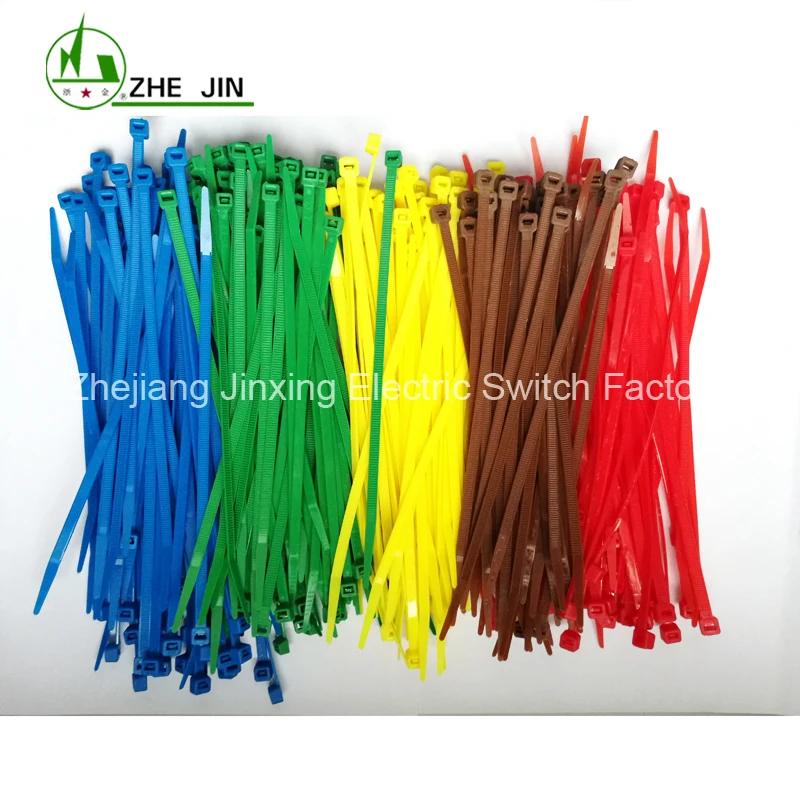 ZHEJIN(100 шт) ZJ-5* 200 мм(8," X50lbs) цвет нейлон пластик молния красный/желтый/коричневый/зеленый/синий цвет кабельные стяжки провода(ширина: 4,8 мм