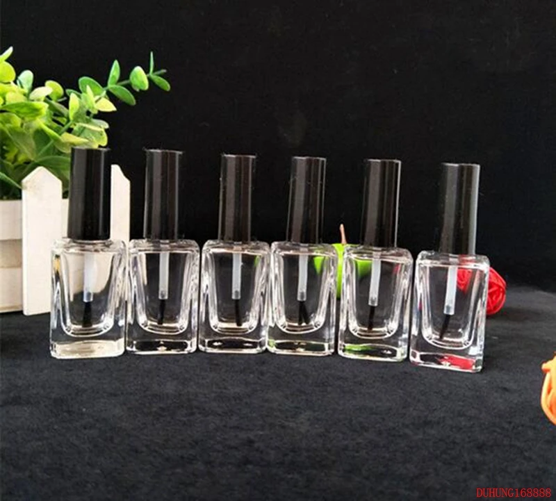 

15ml Empty Nail Polish Bottle with Brush Inside Square Shaped Clear Nail Polish Container Bottles Tube Makeup tool 71#