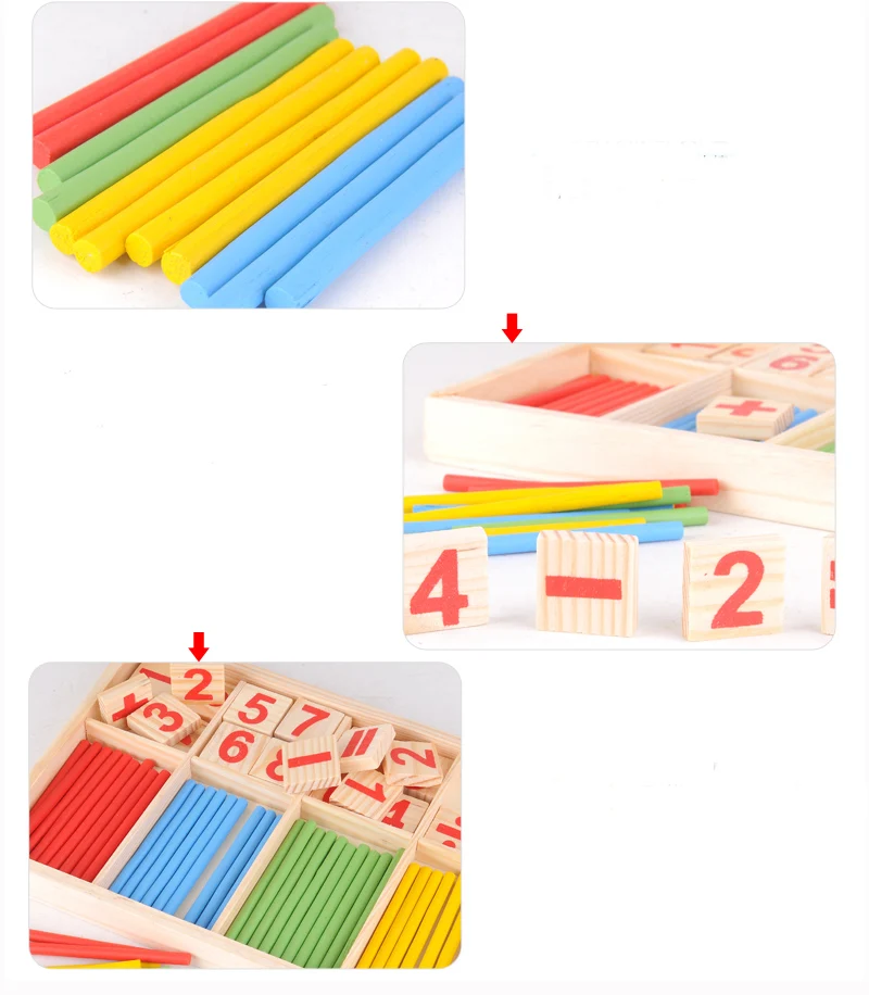 Монтессори математика игрушка деревянная номер математические игры Щупы для мангала развивающие игрушки Puzzle обучения детей учебных пособий комплект подарок на день рождения