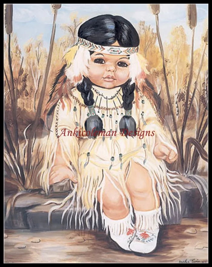 

The Cherokee Child - Counted Cross Stitch Kits - DIY Handmade Needlework for Embroidery 14 ct Cross Stitch Sets DMC Color