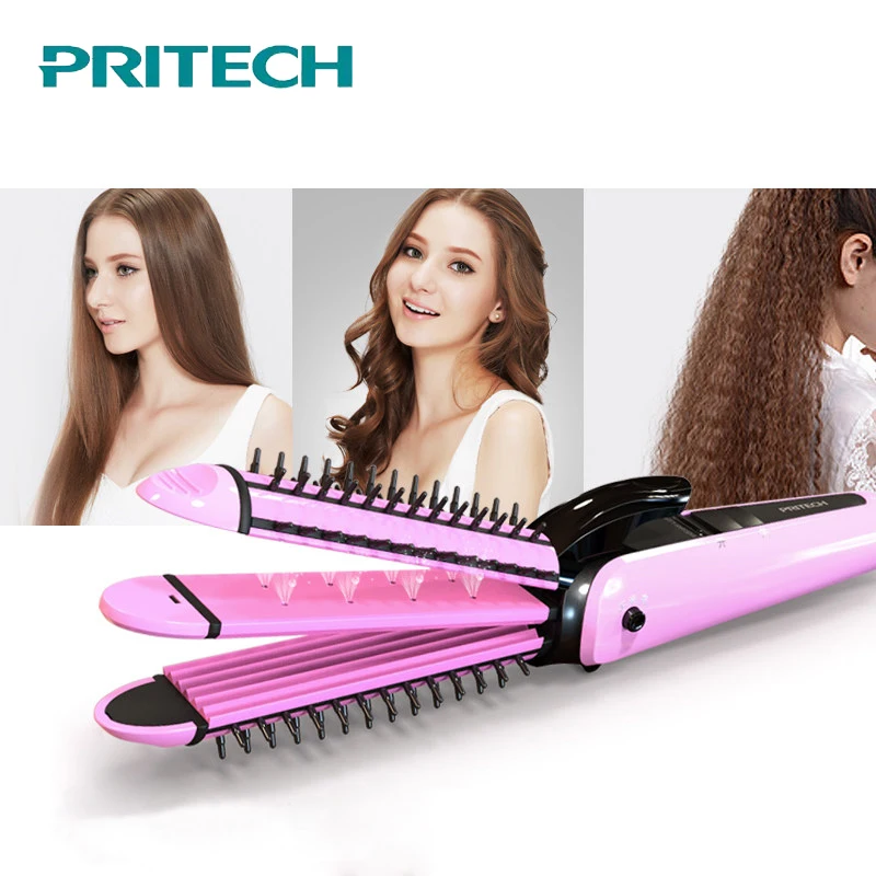 

PRITECH Professional Hair Curler Ceramic Corrugated Curling Iron Hair Straightener Corn Plate Corrugation Wave Hair Curlers #919