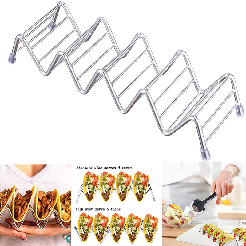 Новинка! Держатели Тако из нержавеющей стали в форме волны, кухонный инструмент для хранения пищи, стойкая стойка, металлический держатель для выпечки посудомоечной машины