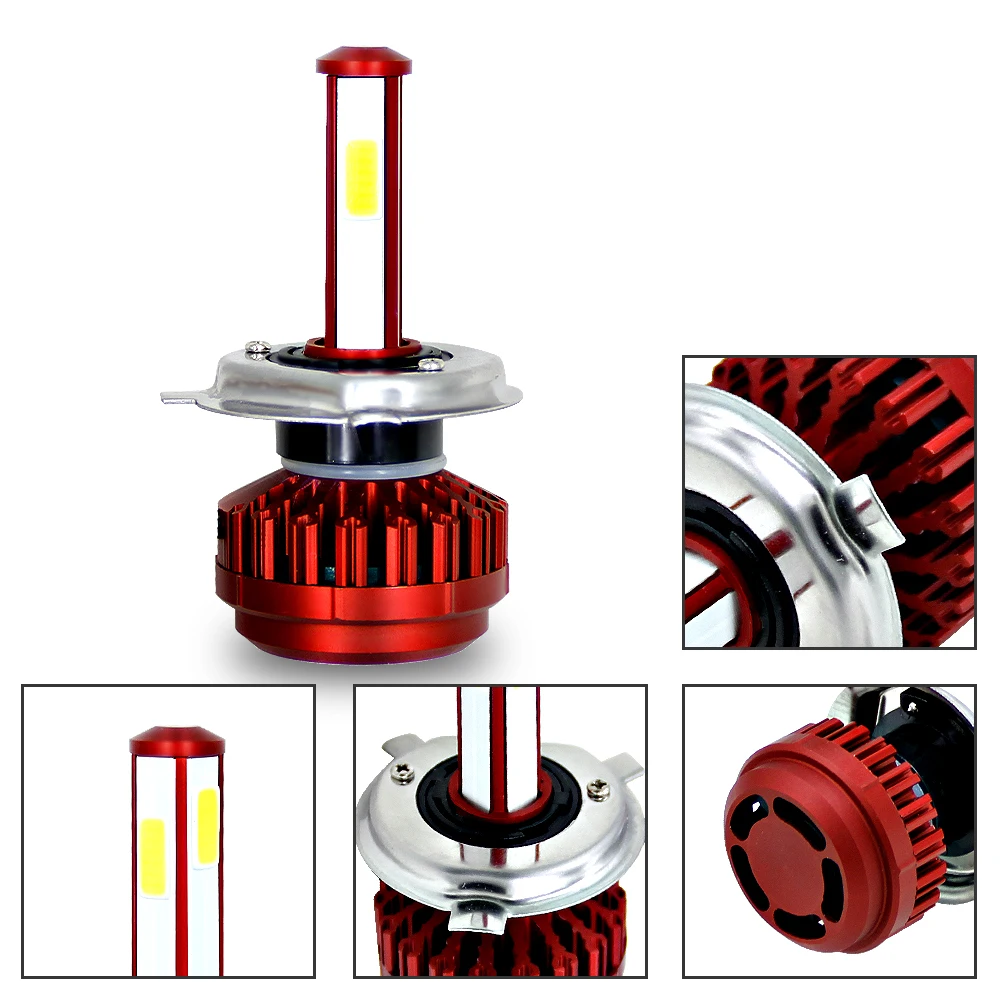 Комплект H4 9003 Светодиодная лампа головного света, 8000LM 6000 K 60 W HB2 Hi/короче спереди и длиннее сзади) Автомобильные фары Conversion Kit, Замена фар White-2pcs