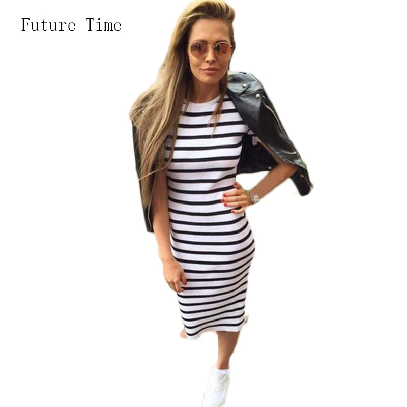 2017 Nuovo Autunno Di Estate Delle Donne A Righe Vestito In Bianco E Nero Aderente A Maniche Corte Di Modo Casual Sottile Vestiti Dalla Matita C1012 Pencil Dress Fashion Women Dresswomen Dress Aliexpress