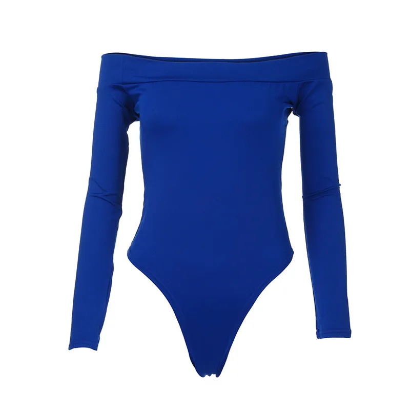 Fashion summer jumpsuit woman 2018 Solid Off Shoulder Tops Long Sleeve Sexy Jumpsuit Bodysuits pantaloni siamesi A02#N (12)