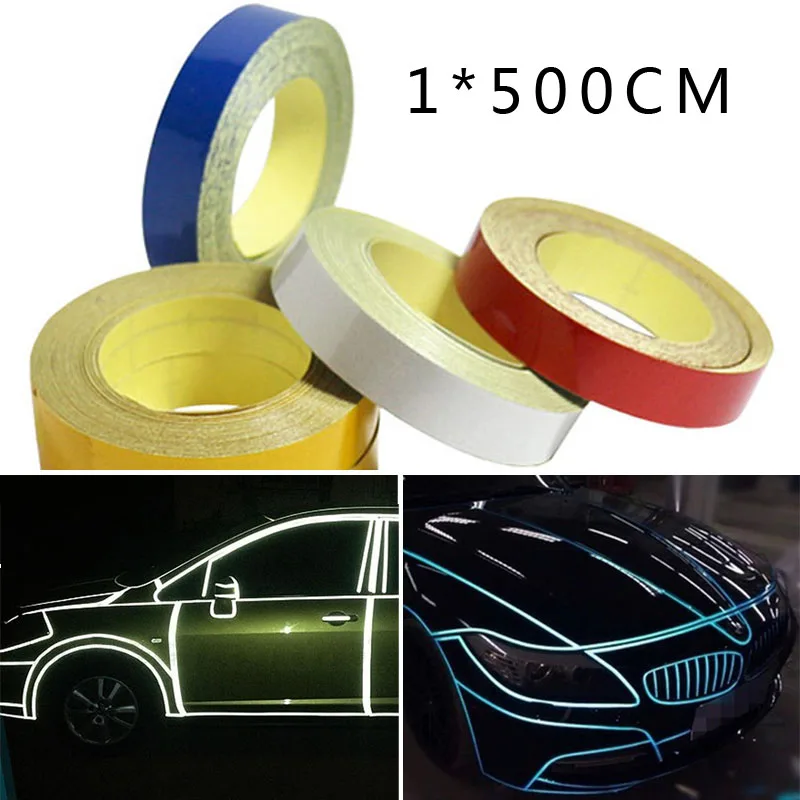 1*500 см светоотражающие автомобильные наклейки предупреждающие отражатели ленты