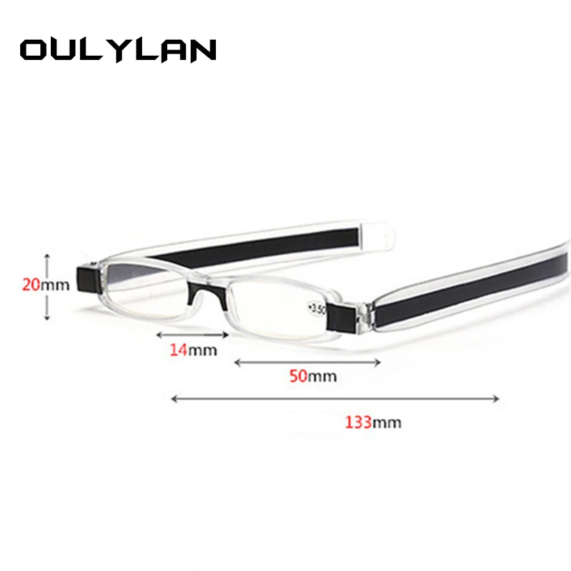 Oulylan, складные очки для чтения, женские, мужские, 360 градусов, вращение при дальнозоркости, складные, унисекс, очки, диоптрия+ 1,5, 2,5, 3,0, 3,5