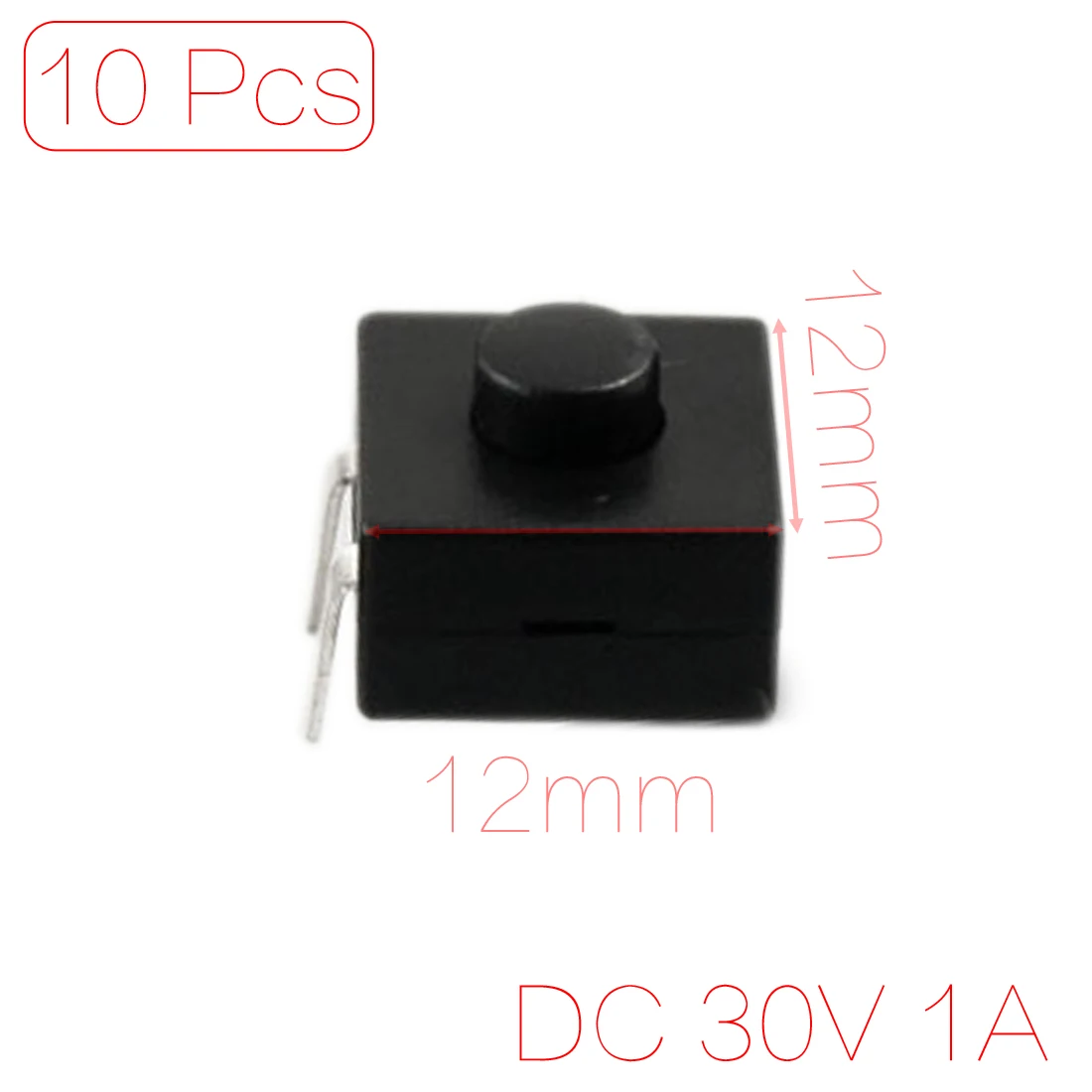 Lot de 10/ Lampe torche Action de verrouillage Bouton poussoir Interrupteur DC 30/ V 1/ A