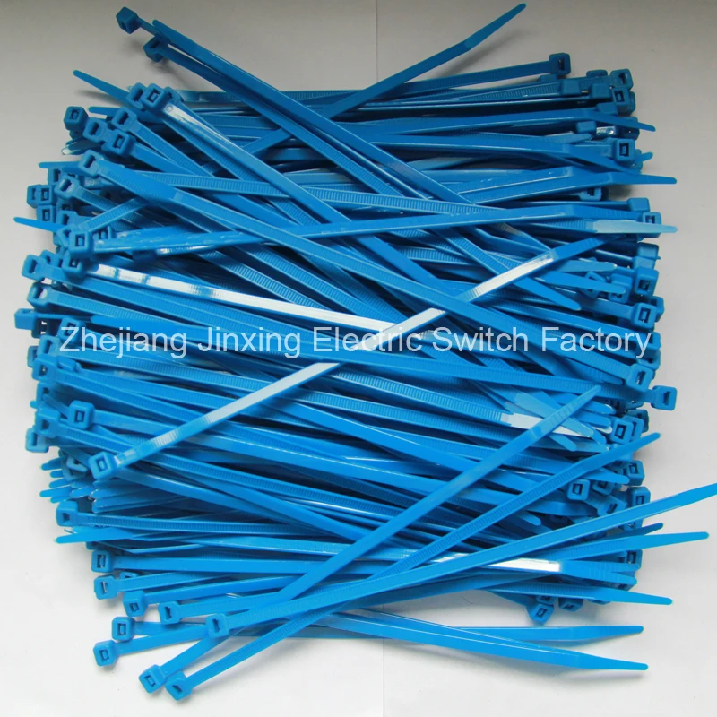 ZHEJIN(500 шт) ZJ-5* 200 мм(8," X50lbs) нейлоновая пластиковая застежка молния отделка синий/зеленый кабельной петли перевязочная проволока(ширина: 4,8 мм