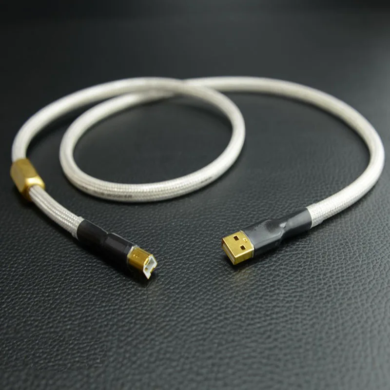 Hi Fi 4N 99.99% OFC USB тип A к Type B кабель толстый аудио с Shiled & алюминиевая фольга для ПК