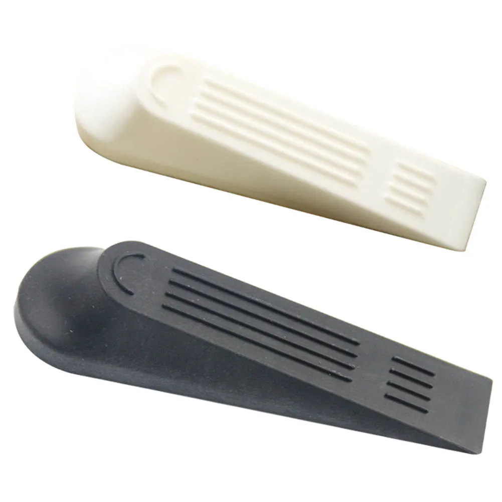 12*4*2.5cm 5pcs Door Wedge Shaped Plastic Door Stops Non Slip Black