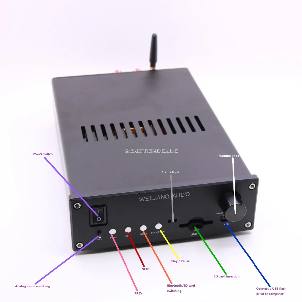 Готовая черная AM-800 Hi-Fi LM3886 Bluetooth усилитель мощности PCM5102 аудио DAC декодер