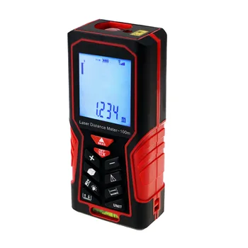 

Digital Laser Distance Meter 100m (328ft) Measuring Tools Tester Handheld Range Finder Area & Volume with Spirit Bubble