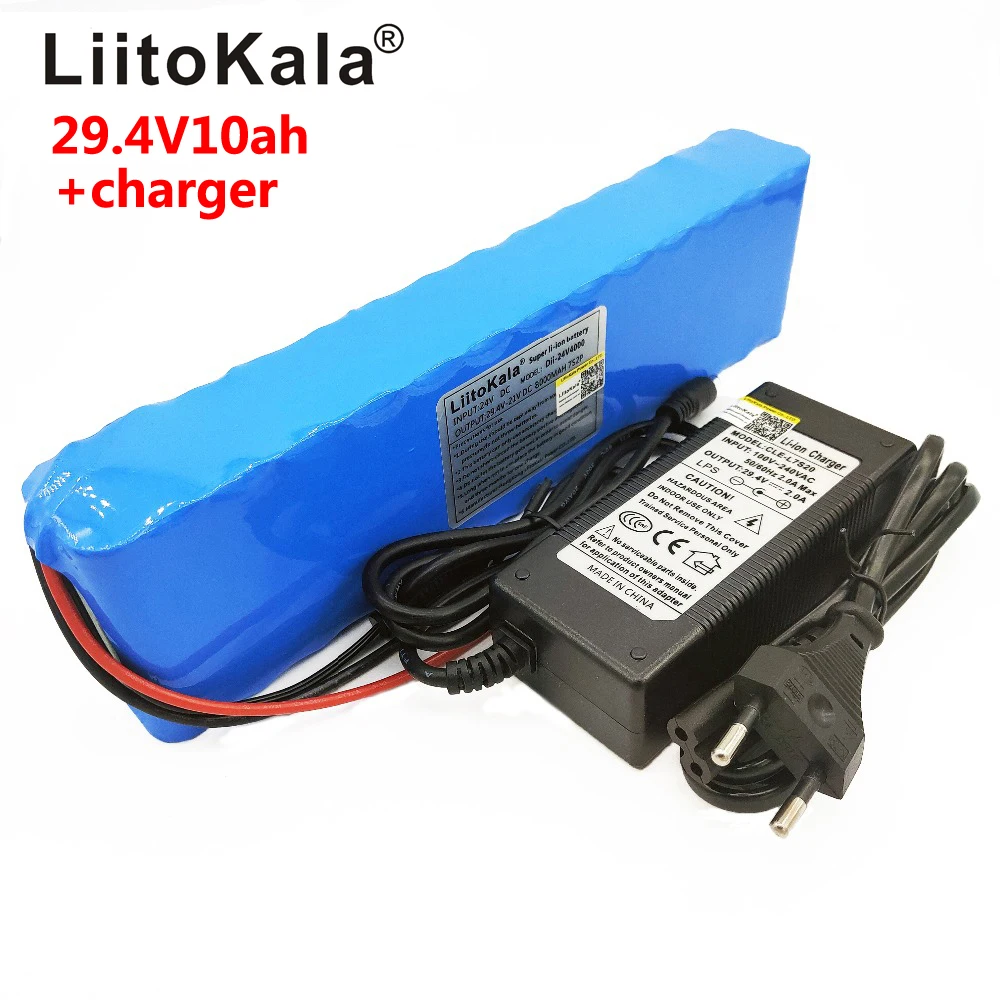 Liitokala DC 24V 10ah 7S4P батареи 15A BMS 250W 29,4 V 10000 mAh батарея для моторного стула набор электрическая мощность+ 29,4 V 2A зарядное устройство