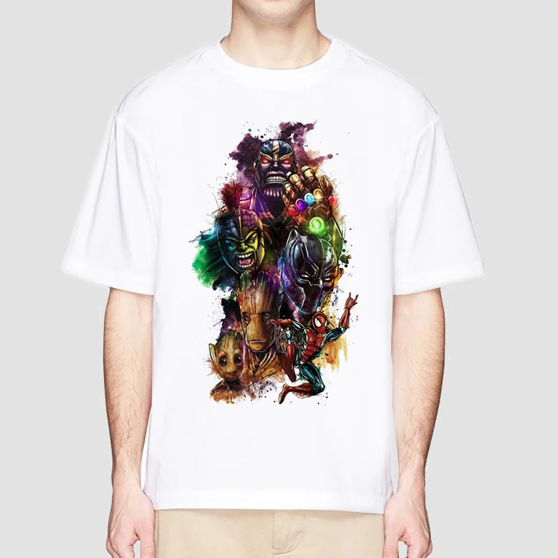 

2018 Thanos Tshirt Men Anime Funny T Shirt thanos Print Avengers Infinity War Movie T-shirt Top Tees