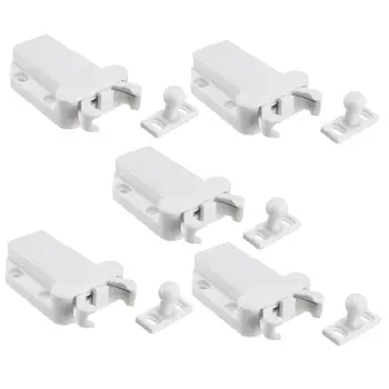 

Uxcell Hot 5Pcs Push Open Latch Lock Non-Magnetic Touch Catch for Bedroom Cabinet Cupboard Drawer Good Replacement White Black