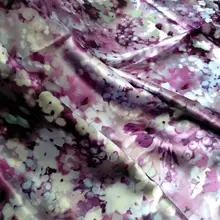 Фиолетовый тканевый цветок из шелка печатных стрейч Шармез ткань 22 momme DIY швейная модная одежда весеннее платье cheongsam