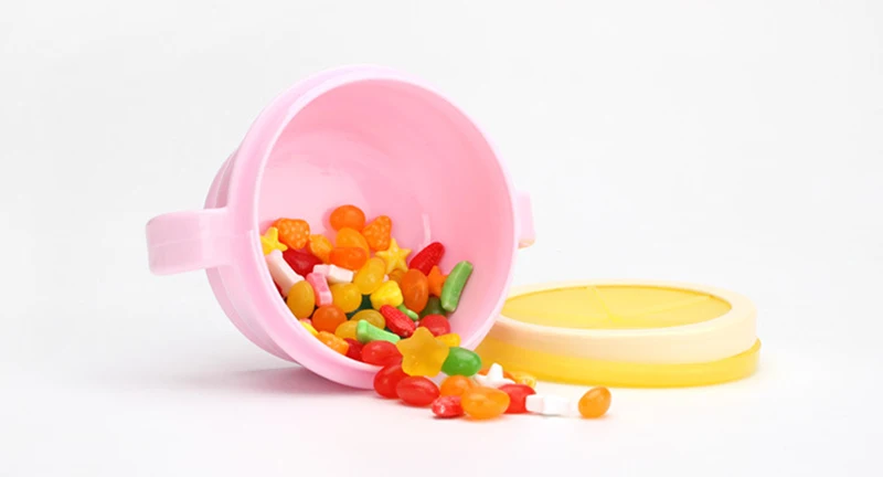 Baby 360 Rotate Spill-Proof Bowl Feeding Food Snack Dishes Tableware Container With Cover & Handle (4)