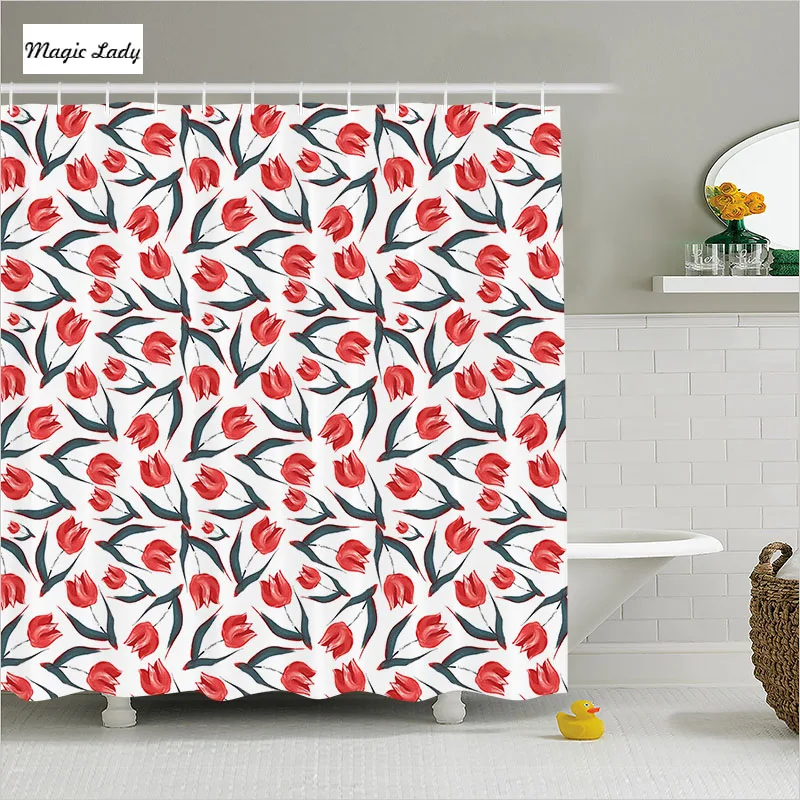 Shower Curtain Clip Bathroom Accessories Vintage Dutch Tulip Ornate