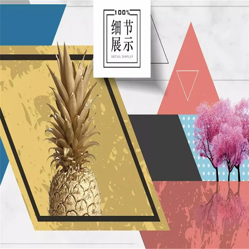 Custom 3d wallpaper mural personality geometric flamingo living room bedroom wall - high-grade waterproof material Custom 3d wallpaper mural personality geometric flamingo living room bedroom wall - high-grade waterproof material