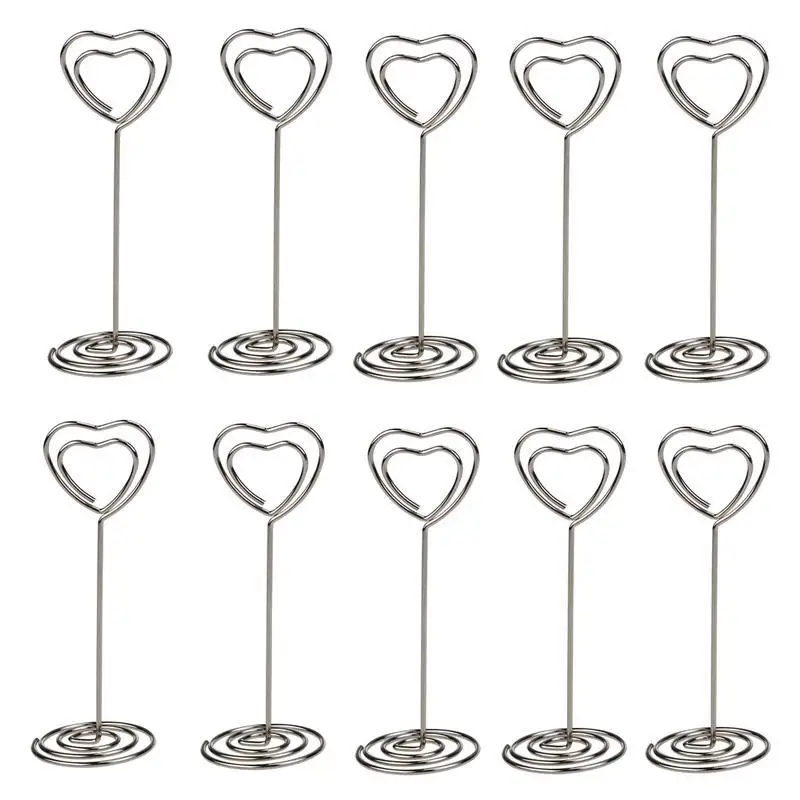 

10pcs Place Card Holder Heart Shape Wedding Party Favor Clips Decoration Crafts for Home Decor