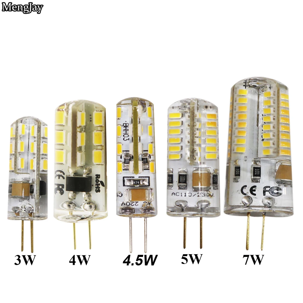 Сменная галогенная Светодиодная лампа SMD2835 G4 3 Вт 4 5 7 220 В переменного тока