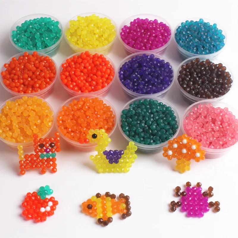 

200pcs/bag Jewel Bead Refill Pack 12 Colors Spray beads Deluxe Studio Beads Set Water sticky Beads Jigsaw Puzzle Toy For Kids