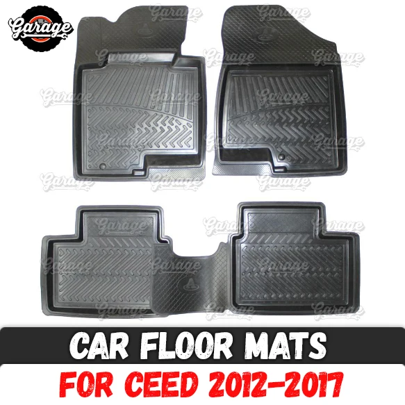 

Car floor mats for Kia Ceed 2012-2017 rubber 1 set / 4 pcs or 2 pcs accessories protect of carpet decoration
