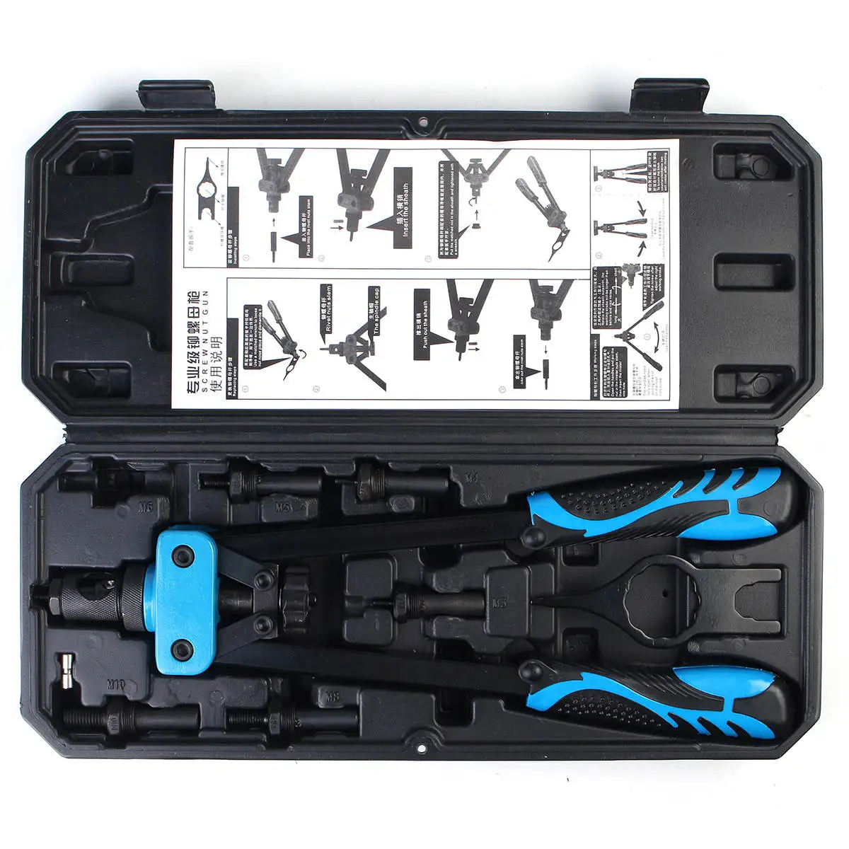 

Home DIY 14 inch Hand Blind Riveter M3 M4 M5 M6 M8 M10 Machine Auto Rivet Tool Nut Heavy Hand INSER NUT Tool Manual Mandrels
