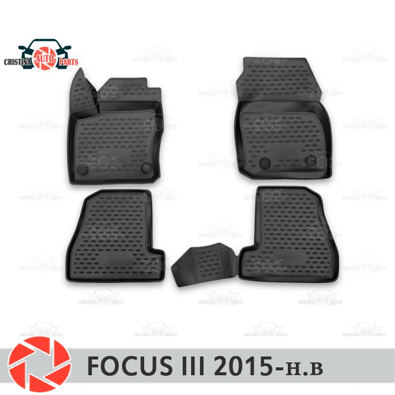 Floor mats for Ford Focus 2015- rugs non slip polyurethane dirt protection interior car styling accessories цена Floor mats for Ford Focus 2015- rugs non slip polyurethane dirt protection interior car styling accessories цены онлайн